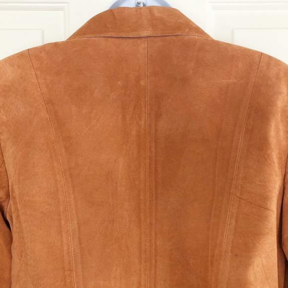 Anne Klein Collared Leather Jacket Burnt Orange - Picture 6 of 8